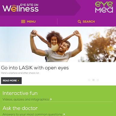 Screenshot of the eyesite on wellness website.